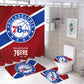 Rideau de douche Philadelphia 76ers, équipe de basket NBA, 180x180cm