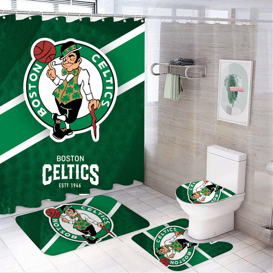 Basketball Sport Celtics Shower Curtain