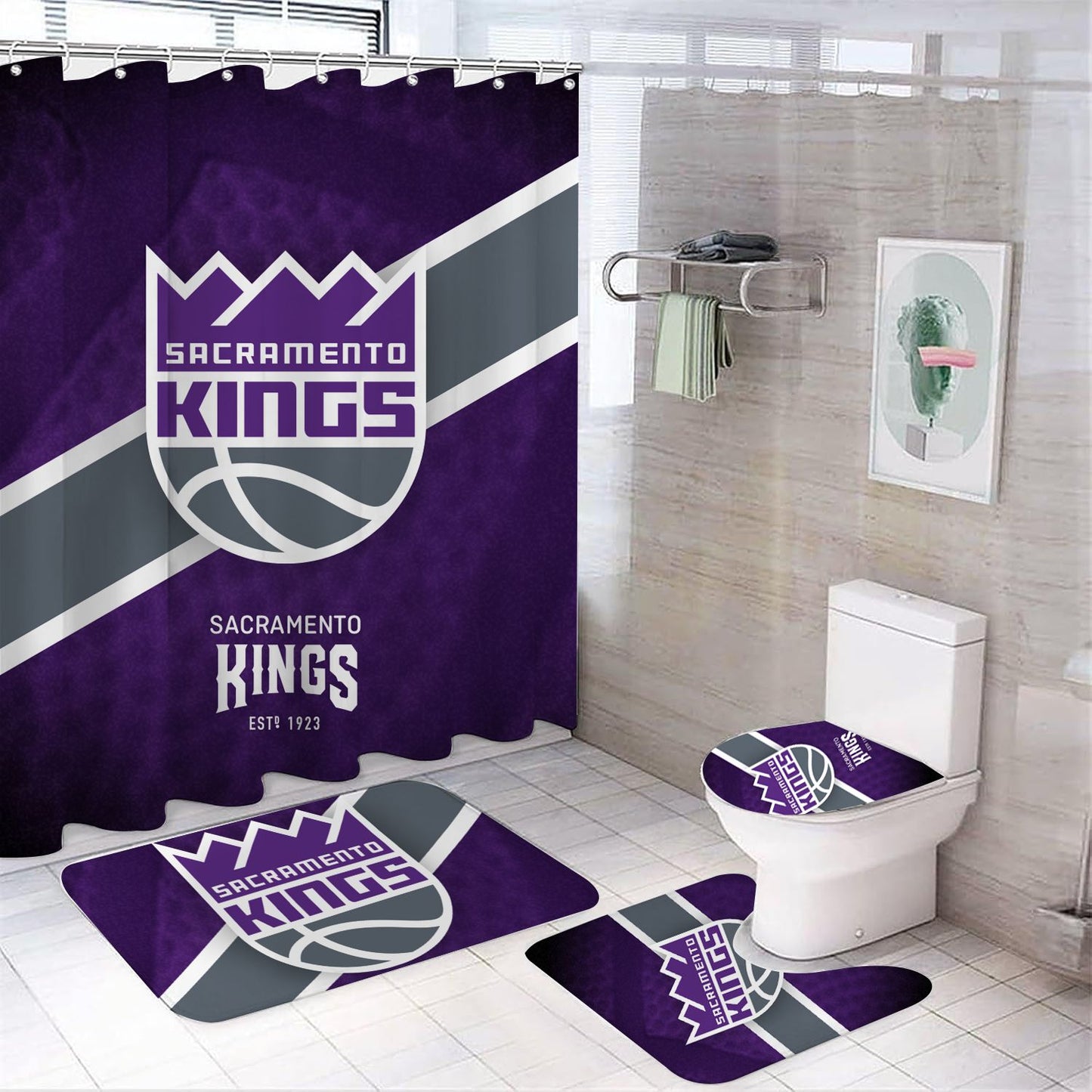 Basketball Sport Kings Shower Curtain