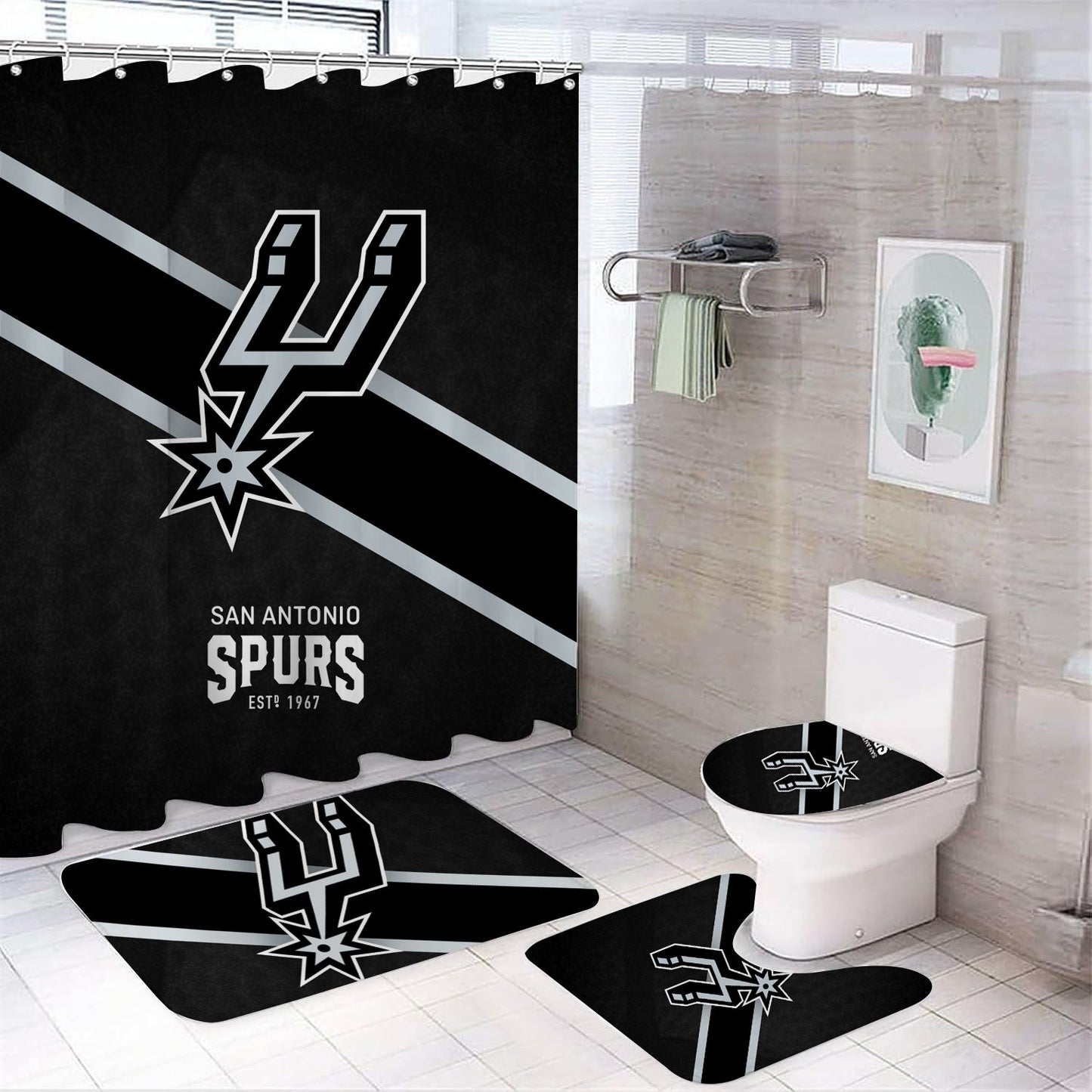 Basketball Sport Spurs Shower Curtain