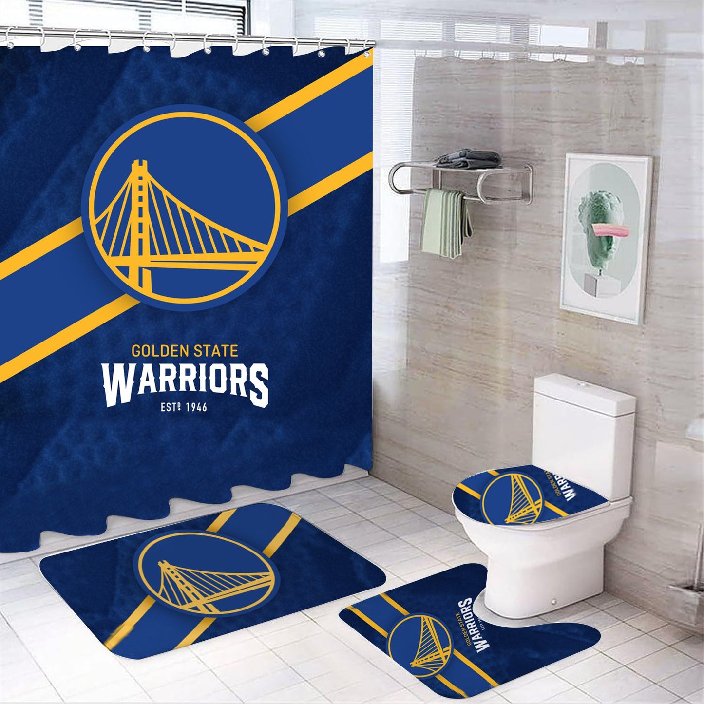 Basketball Sport Warriors Shower Curtain