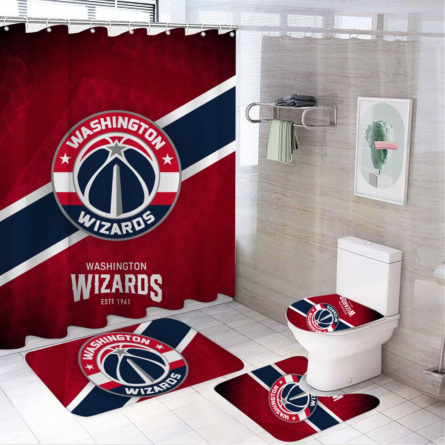 Basketball Sport Washington Shower Curtain