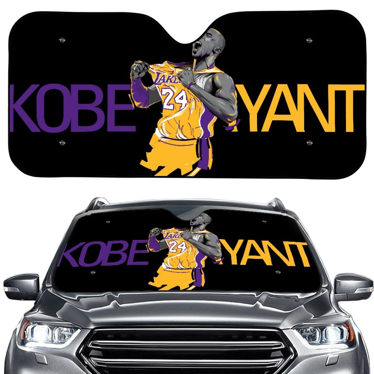 Black Mamba Basketball Player Car Sun Shade