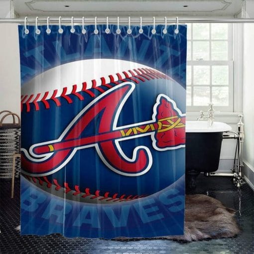 Braves Baseball Shower Curtain