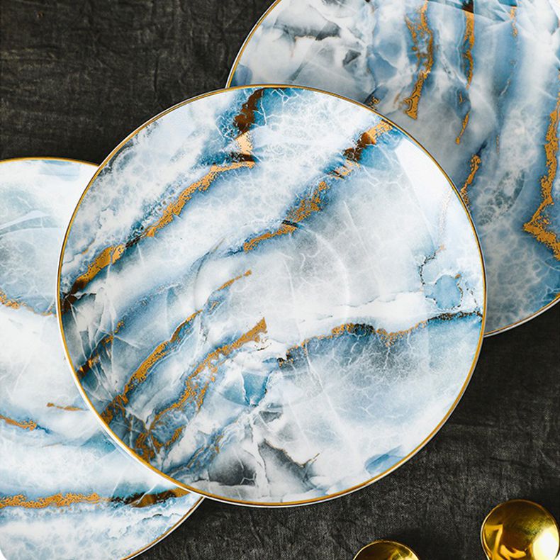 British Marble Azure Tea Cup and Saucer Set
