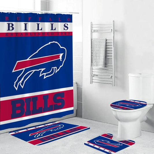 Buffalo Bills Duschvorhang, Team-Flagge, NFL Football Badezimmer-Dekor-Accessoires-Idee