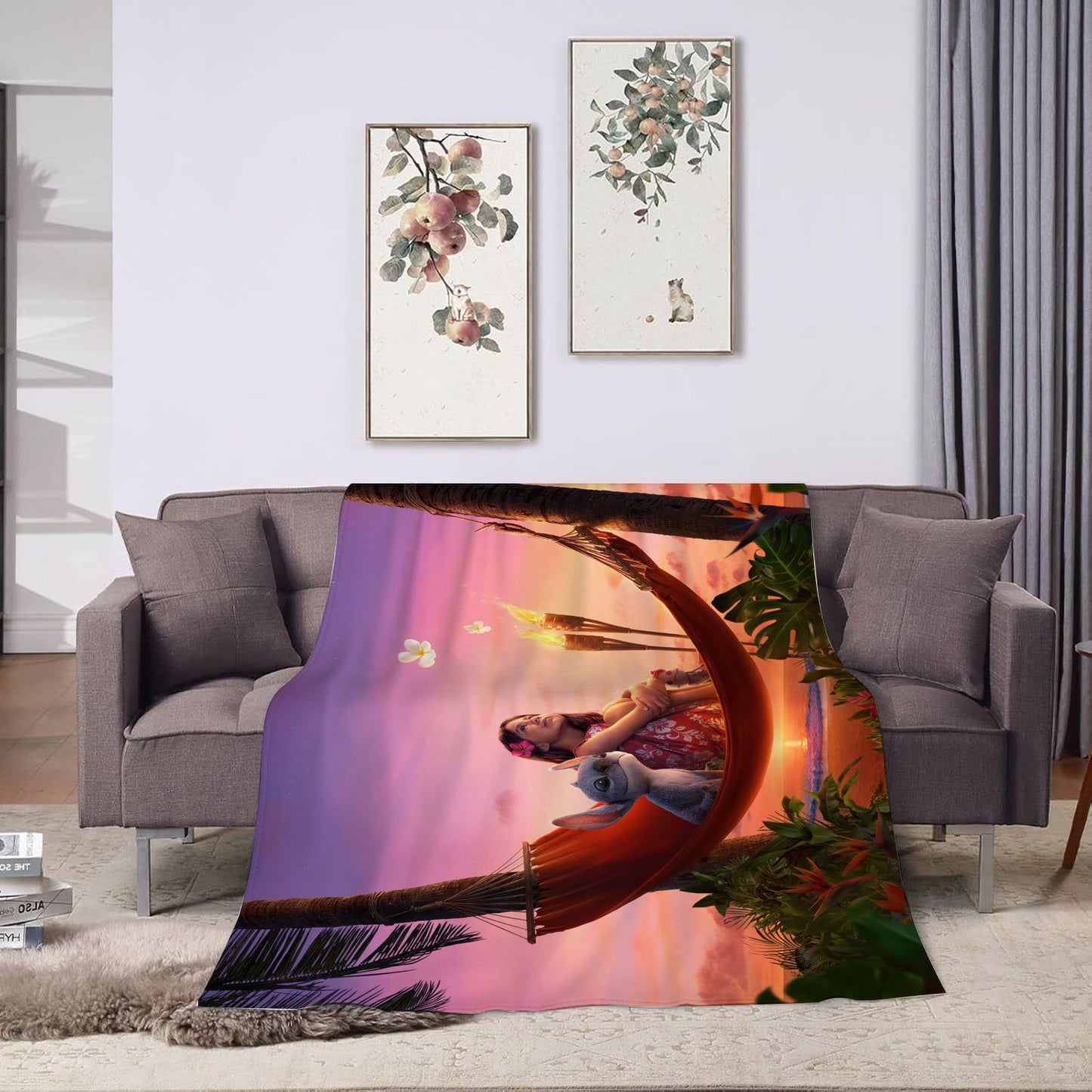 Cartoon Alien Creature Throw Blanket