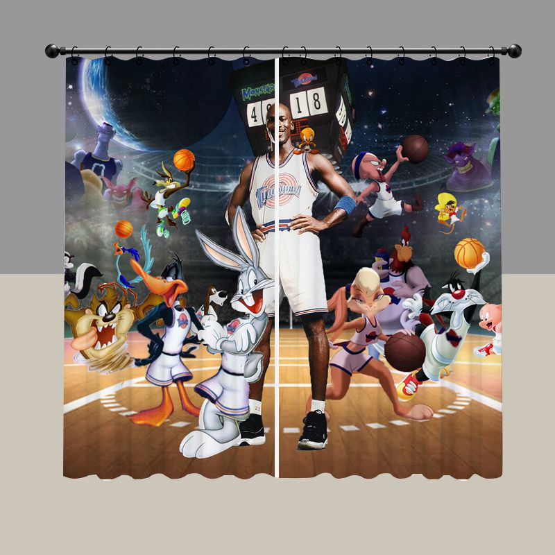 Cartoon Basketball Film Blackout Curtain
