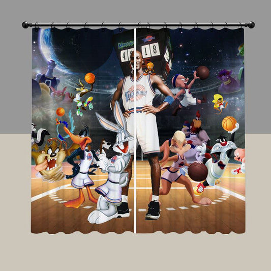 Cartoon Basketball Film Blackout Curtain