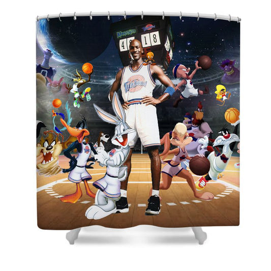 Cartoon Basketball Film Shower Curtain