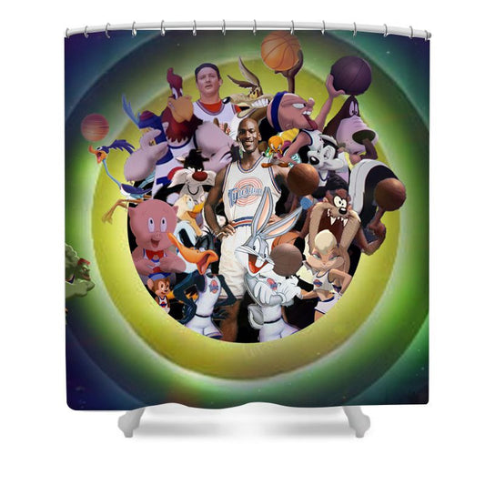 Cartoon Basketball Film Shower Curtain