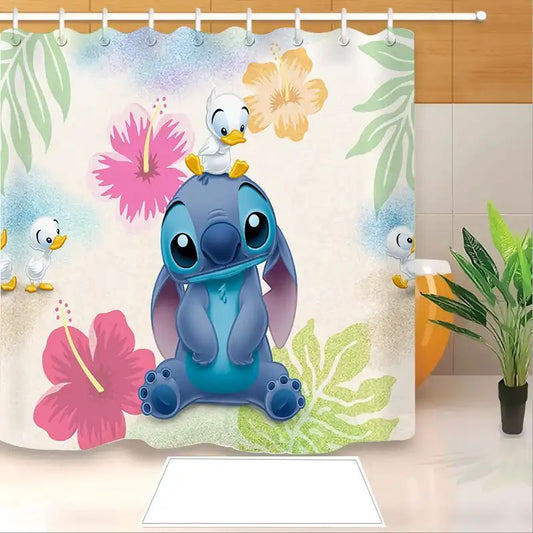 Rideau de douche Stitch, dessin animé Disney Lilo et Stitch, 180x180cm