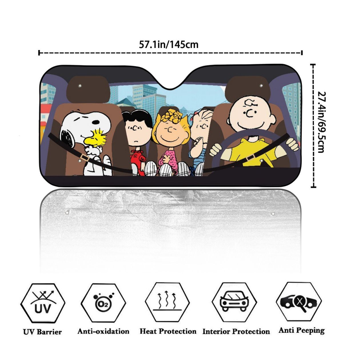 Cartoon Charlie Driving Car Sun Shade
