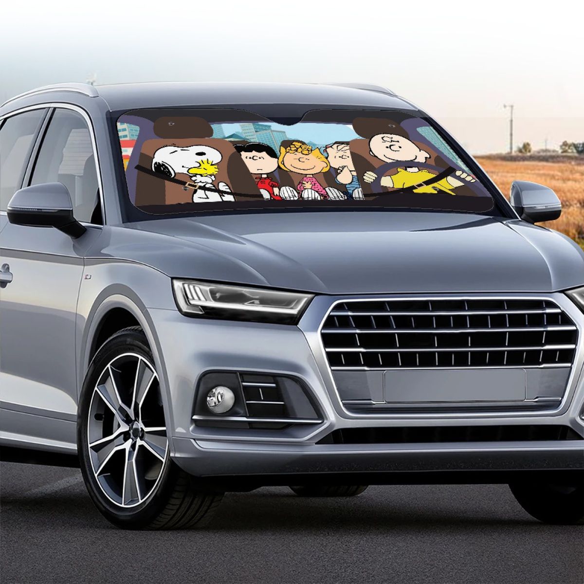 Cartoon Charlie Driving Car Sun Shade