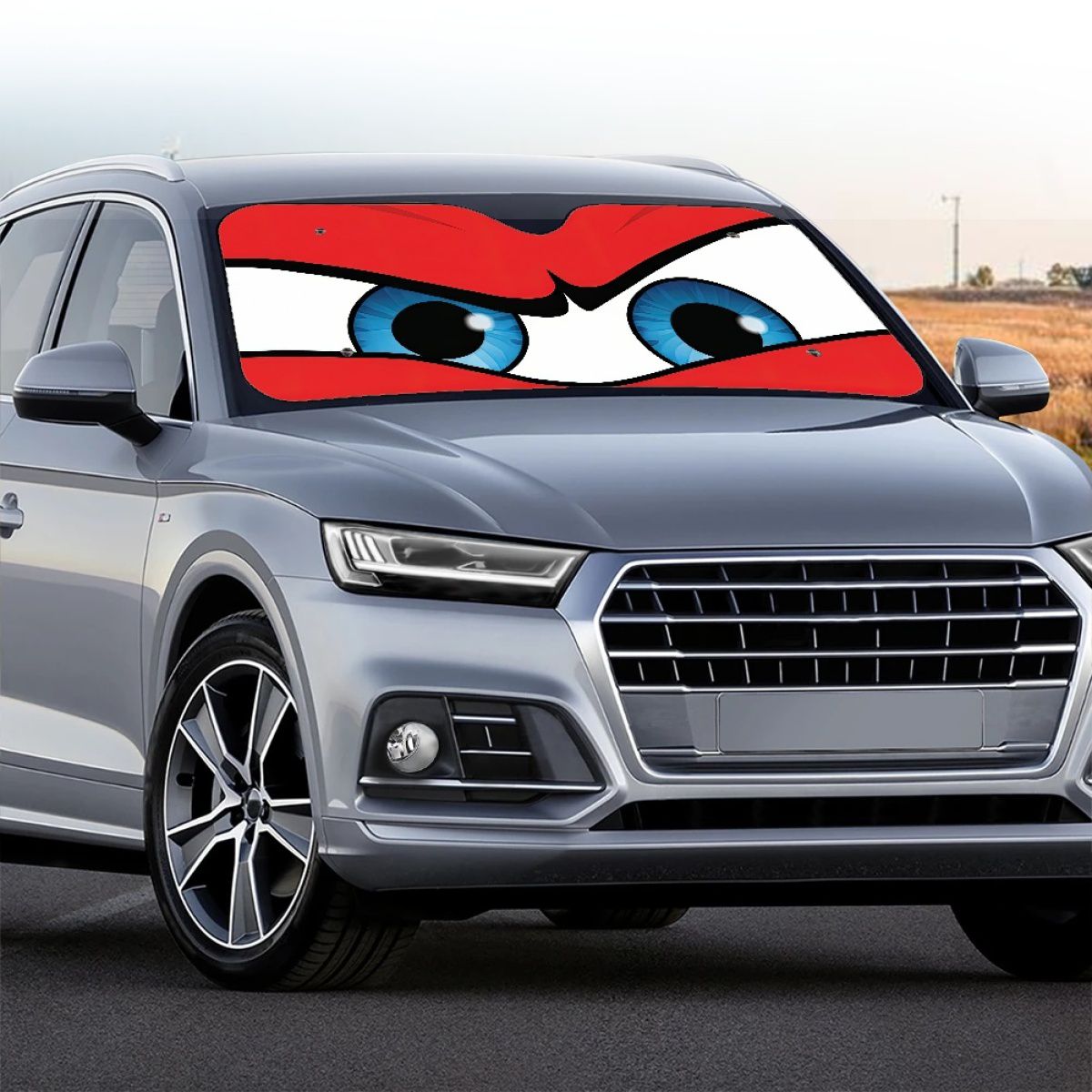 Cartoon Close Up Eyes Car Sun Shade