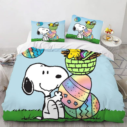 Cartoon Easter Dog Eggs Bedding Set