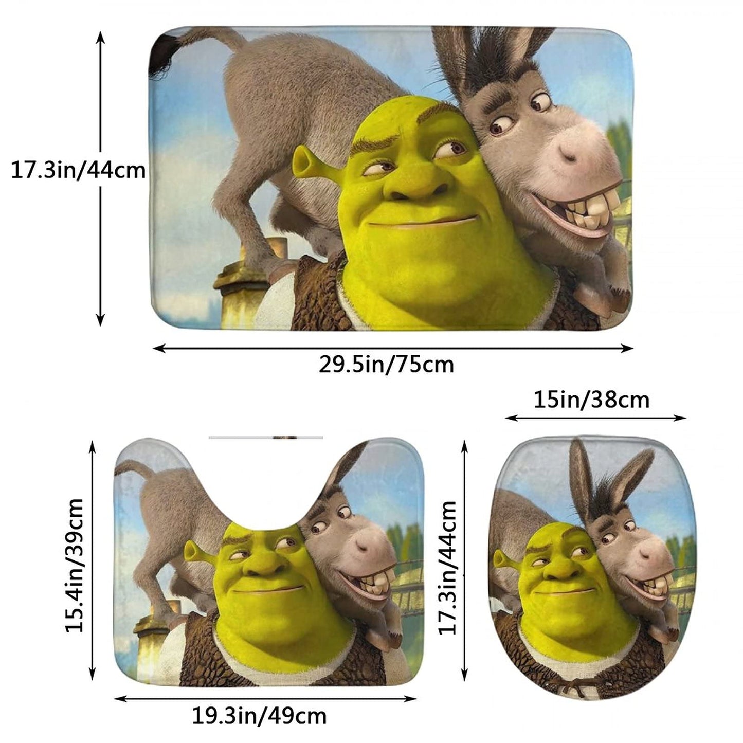 Rideau de douche Shrek, film de comédie fantastique de dessin animé, 180x180cm