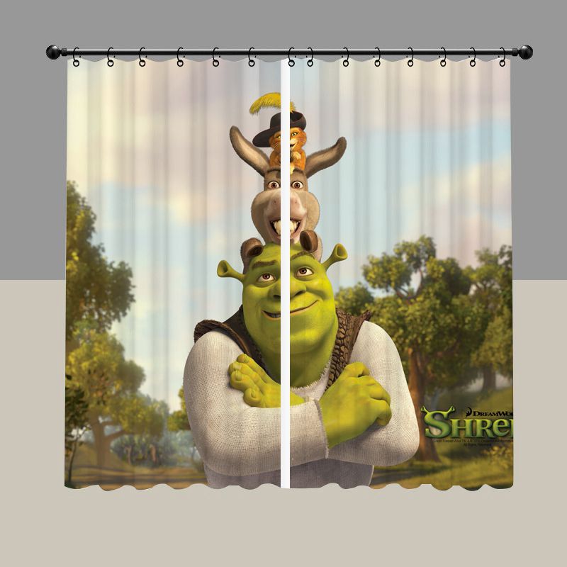 Cartoon Grumpy Ogre Blackout Curtain