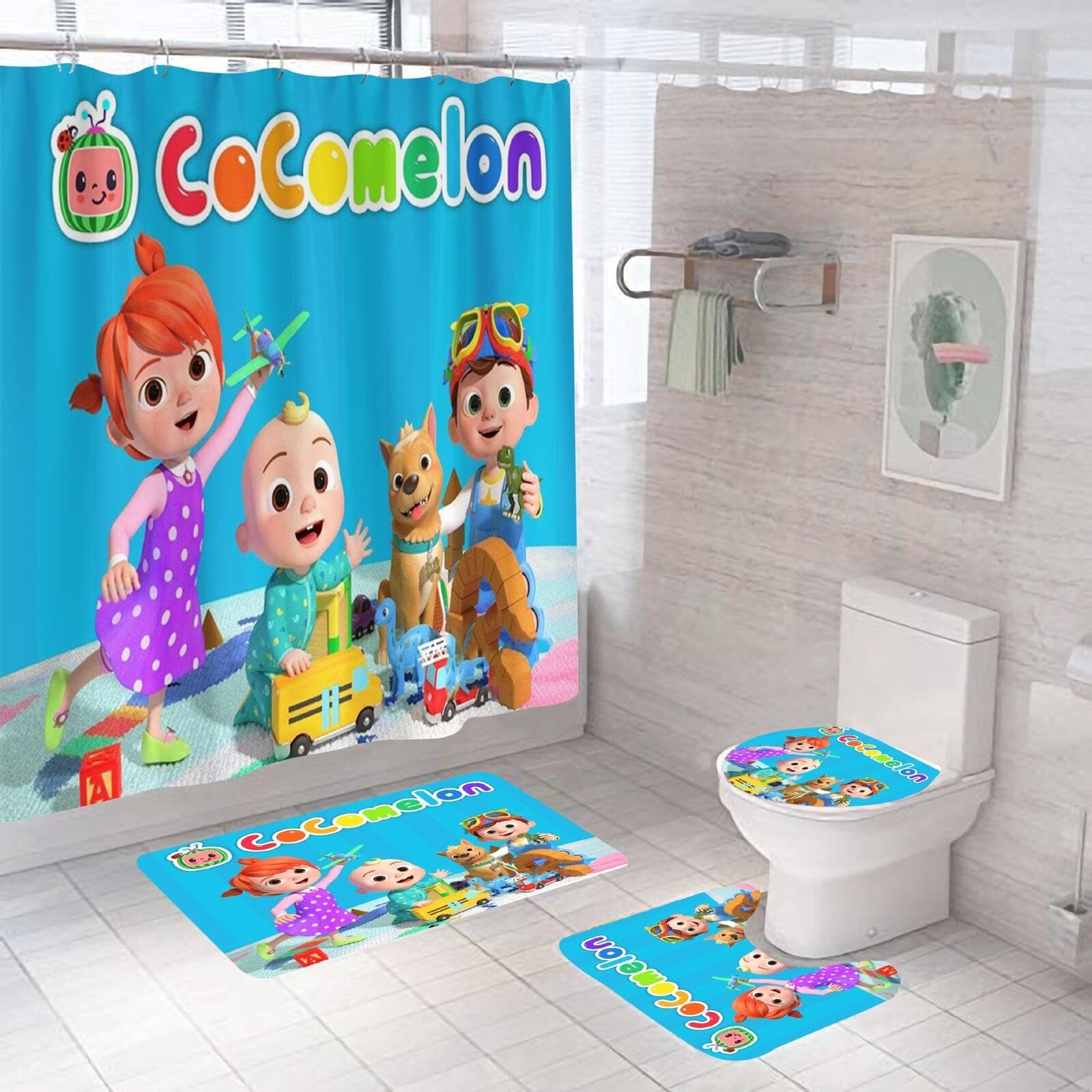 Cartoon Kids Baby Shower Curtain