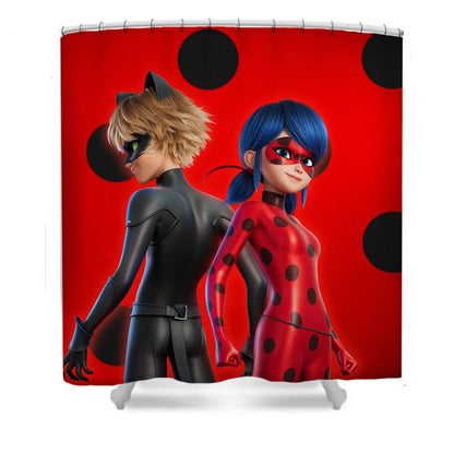 Cartoon Ladybug Shower Curtain