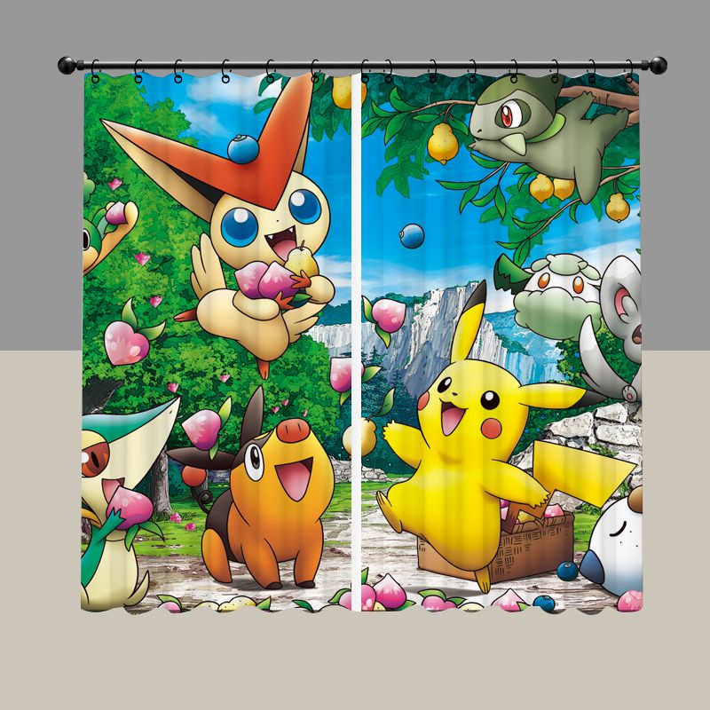 Cartoon Large Yellow Mouse Blackout Curtain