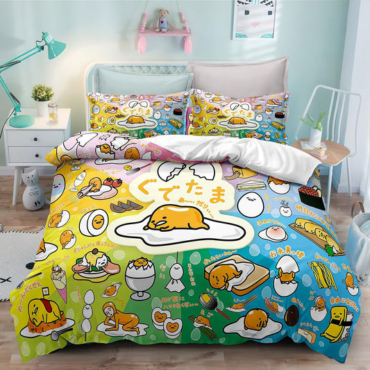 Cartoon Lazy Egg Bedding Set