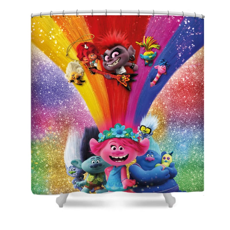 Cartoon Poppy Branch Shower Curtain