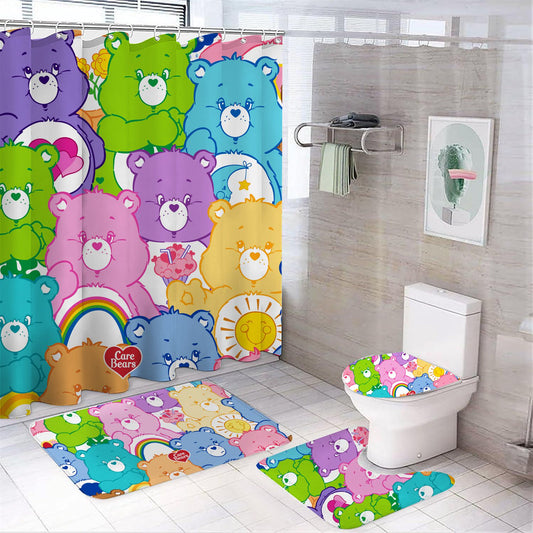 Cartoon Rainbow Bears Shower Curtain