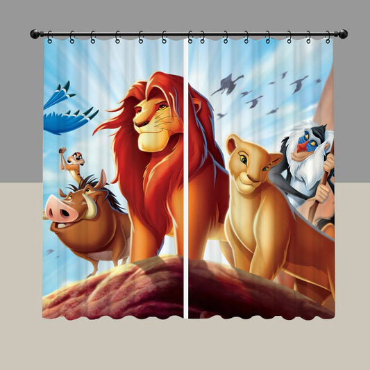 Cartoon Simba Lion Blackout Curtain