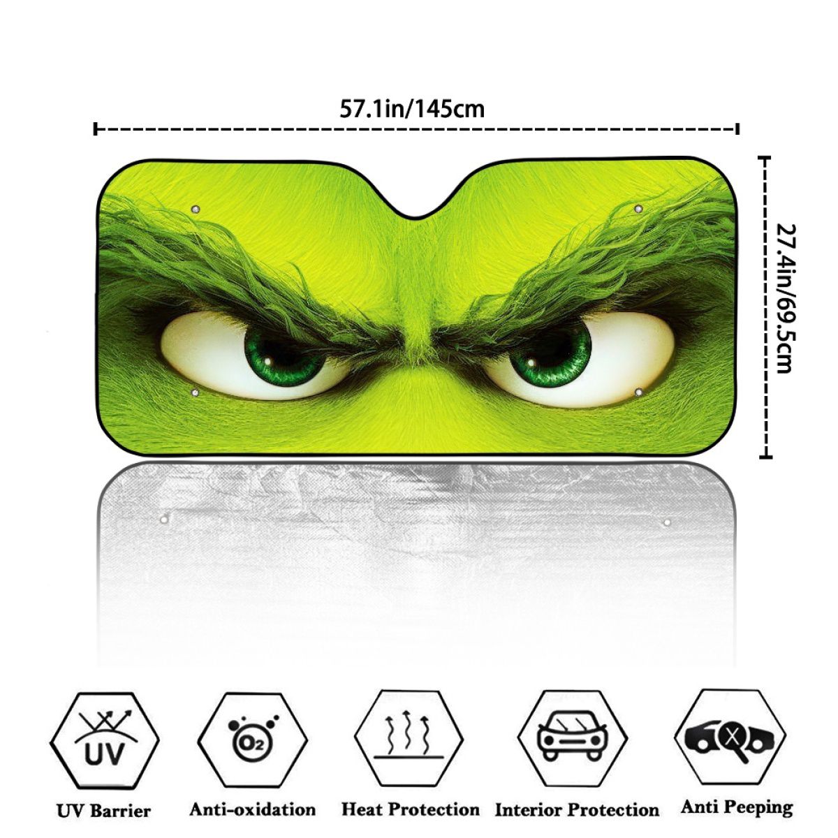 Cartoon Stolen Christmas Holiday Car Sun Shade
