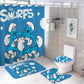 Cartoon Tiny Blue Creatures Shower Curtain