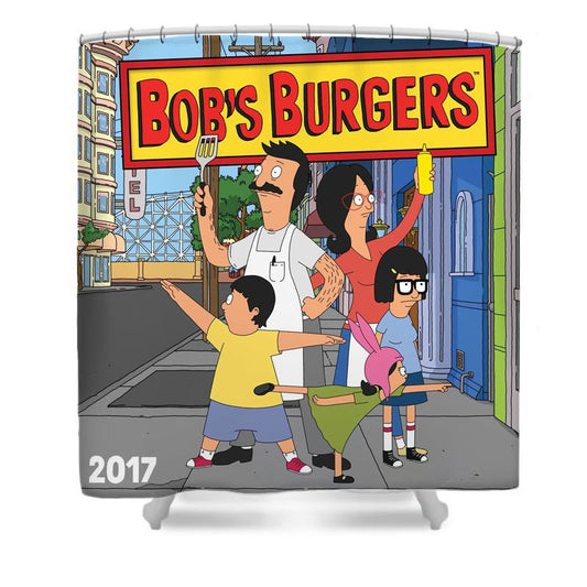 Douchegordijn Bob's Burgers, Cartoon Sitcom, 180x180cm