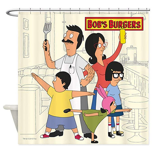 Rideau de douche Bob's Burgers, sitcom de dessin animé, 180x180cm