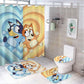 Duschvorhang Bluey, Cartoon Blue Heeler Bingo Welpe, 180x180cm