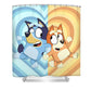 Duschvorhang Bluey, Cartoon Blue Heeler Bingo Welpe, 180x180cm
