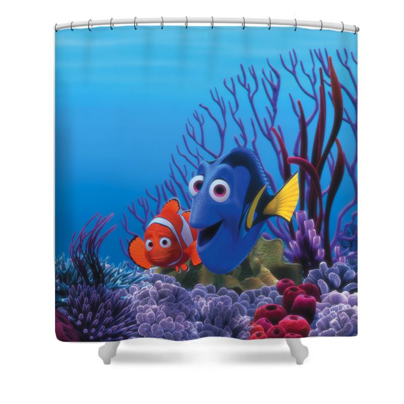 Rideau de Douche Trouver Nemo, Finding Nemo animé requin Rideaux 180x180