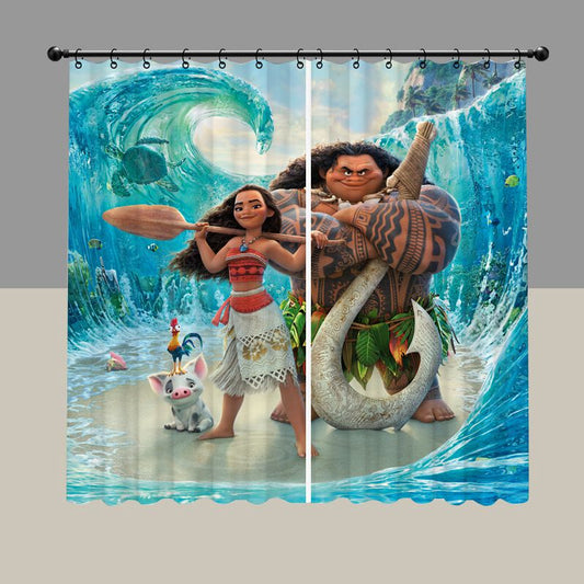 Cartoon Maui Movie Blackout Curtain