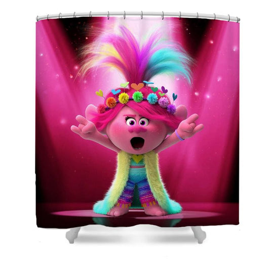 Cartoon Poppy Branch Shower Curtain