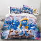Cartoon Tiny Blue Creatures Bedding Set