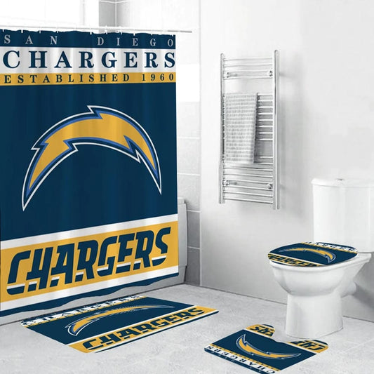 Los Angeles Chargers Duschvorhang, Team-Flagge, NFL Football Badezimmer-Dekor-Accessoires-Idee