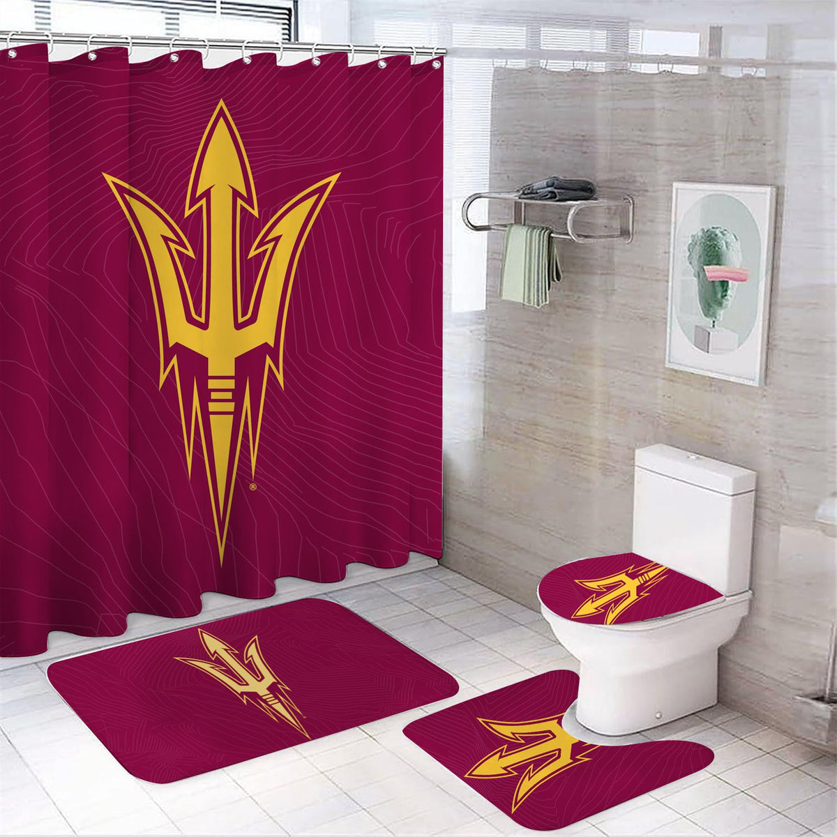 College Arizona State Sport Shower Curtain Set