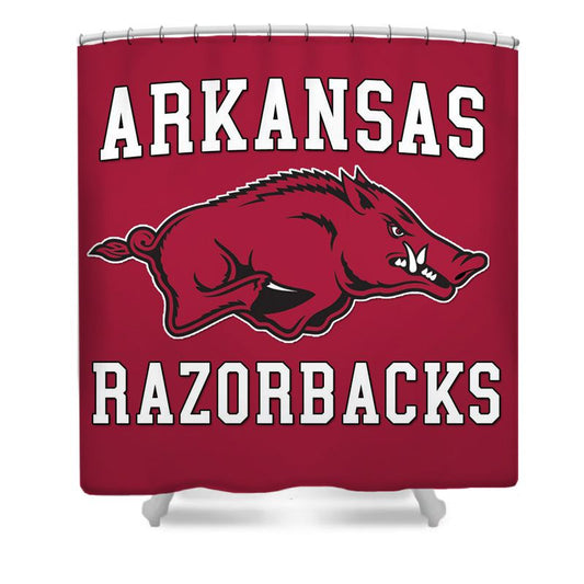 College Sport Razorbacks Shower Curtain