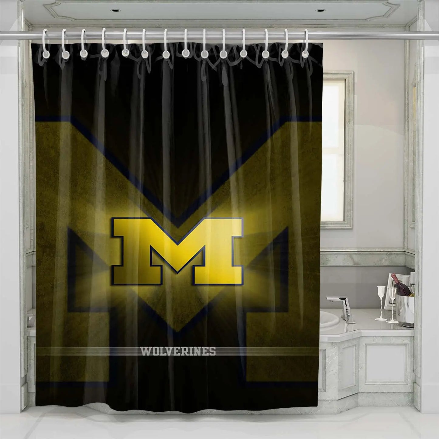 College Sport Wolverines Shower Curtain