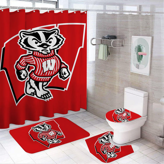 College Sport Badger Shower Curtain