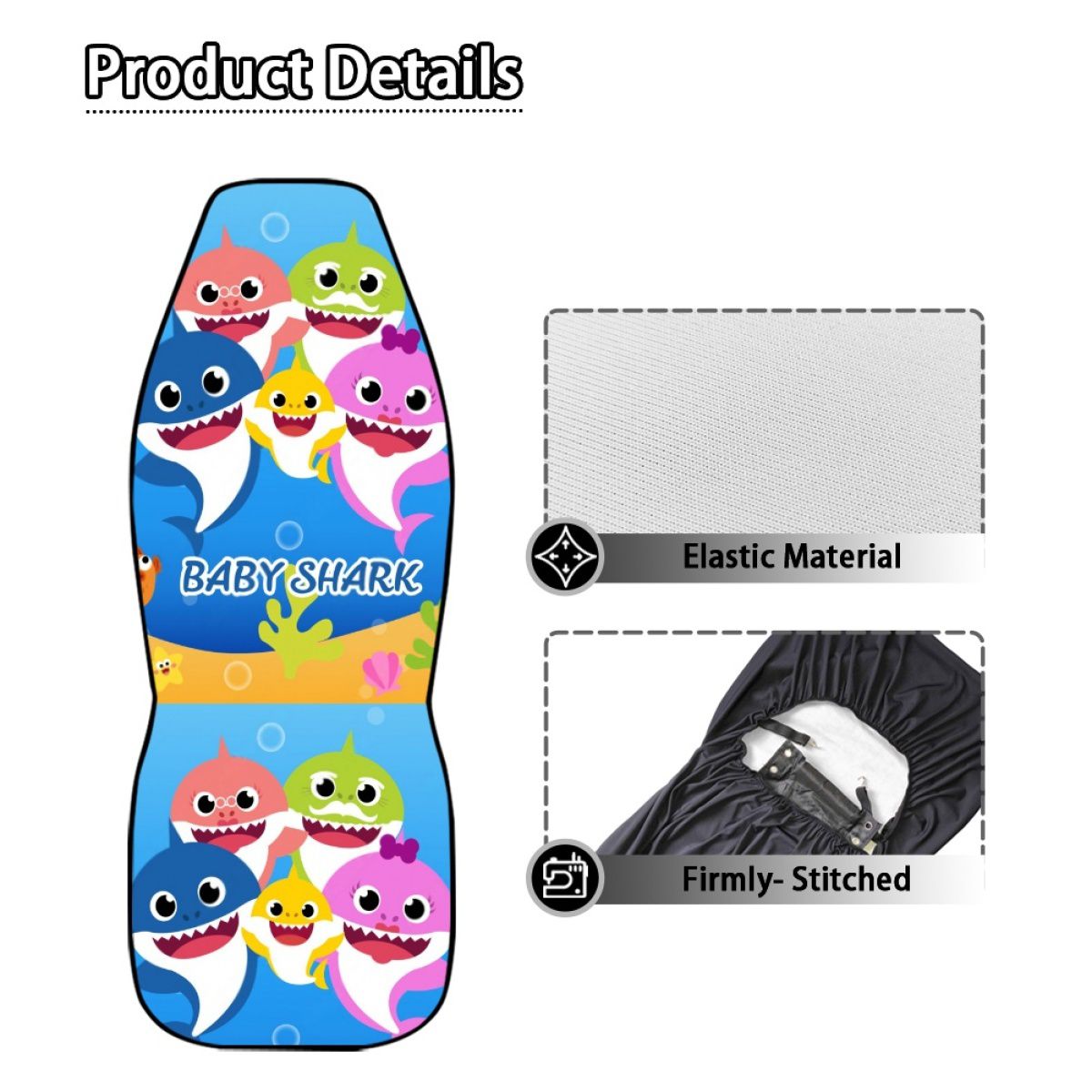 Cute Cartoon Sharks Family Car Seat Cover