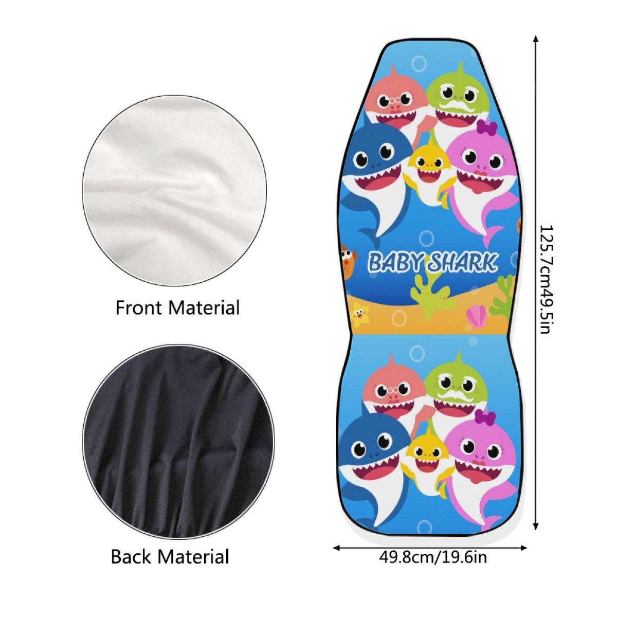 Cute Cartoon Sharks Family Car Seat Cover