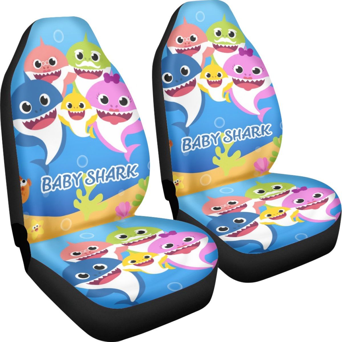 Cute Cartoon Sharks Family Car Seat Cover