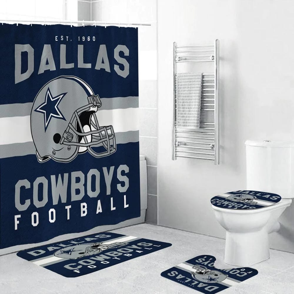 Football Helmet Team Flag Cowboys Shower Curtain