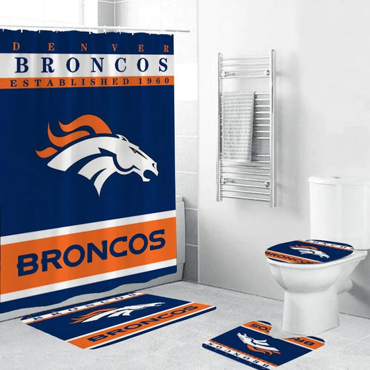 Broncos Duschvorhang NFL Football Team Flagge Badezimmer Dekor Zubehör Idee