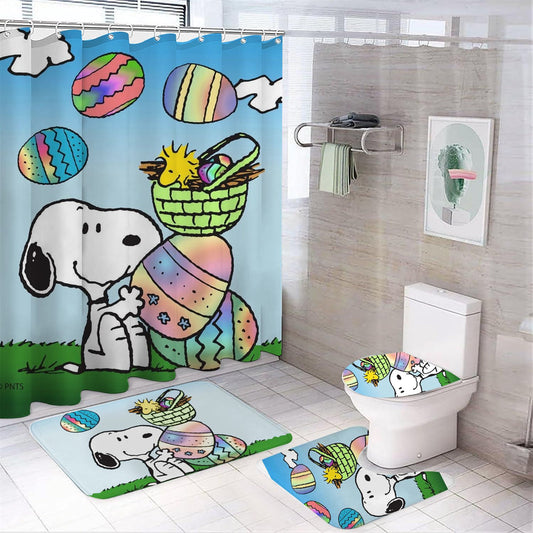 Easter Eggs Cartoon Shower Curtain